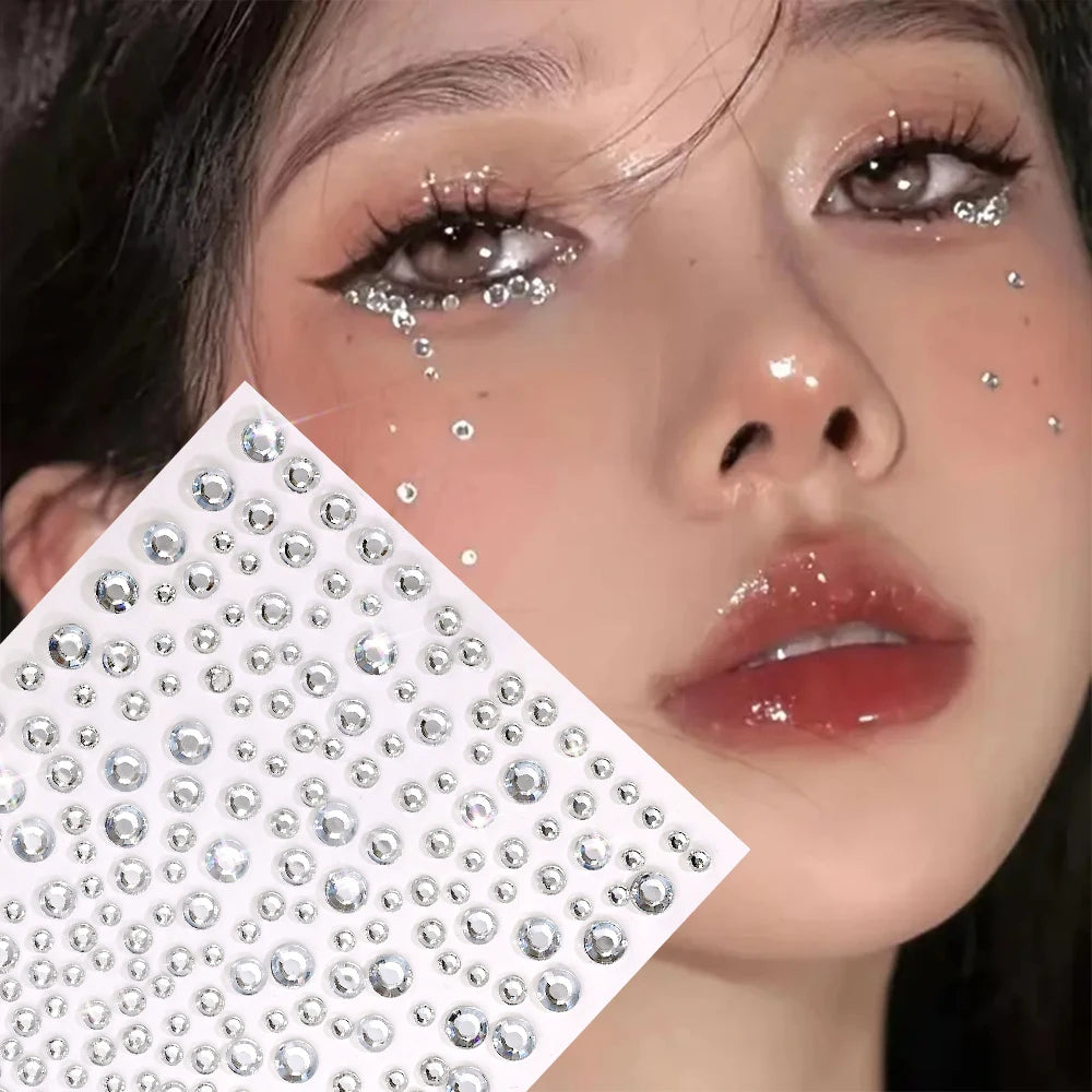 1pc Red Face Gems Jewels Rhinestone Stickers Self Adhesive Gems Stickers DIY Bling Jewel Crystal Sticker for Hair Face Eyes Body