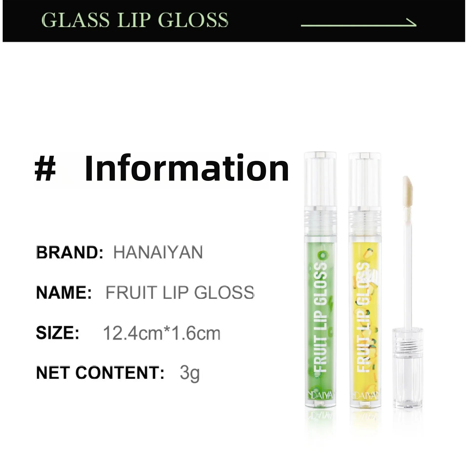 HANDAIYAN Fruit Flavored Lip Oil Moisturizing Transparent Lip Protector Glossy Water-Like Lip Care Glosses