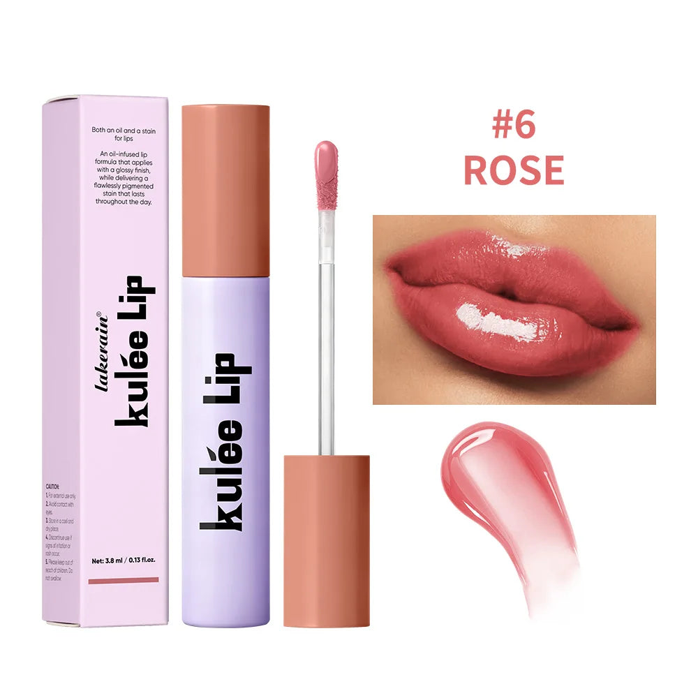 Staining Lip Oil Kulfée Lip Gloss Stain Two In One Long Lasting Deep Hydration Moisturizing Non Sticky Waterproof Lip Cosmetics
