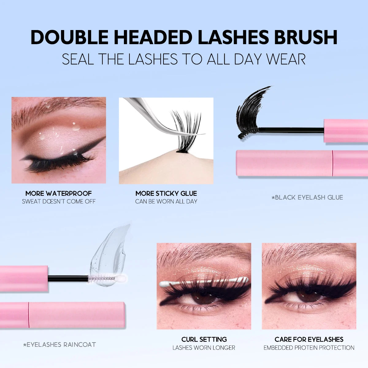GROINNEYA DIY Lash Extension Kit Natural Volume Includes Eyelash Tweezers Bonding Glue For Salon-Quality Results at Home Makeup