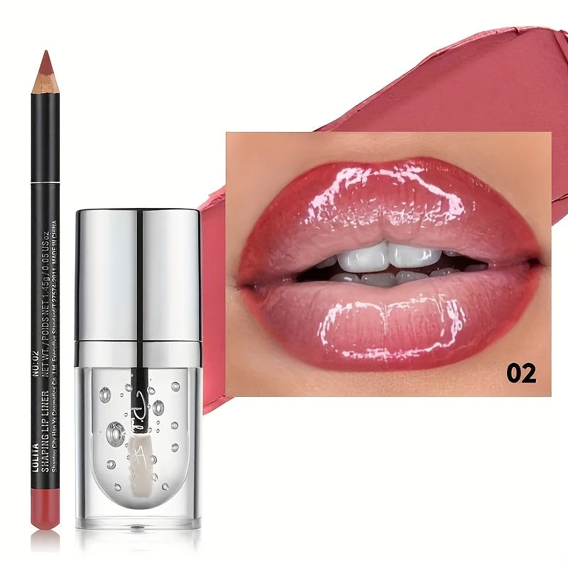 Silky Smooth Lip Liner & Nourishing Lip Oil Set - Create Versatile Stunning Looks with Long-Lasting Hydration
