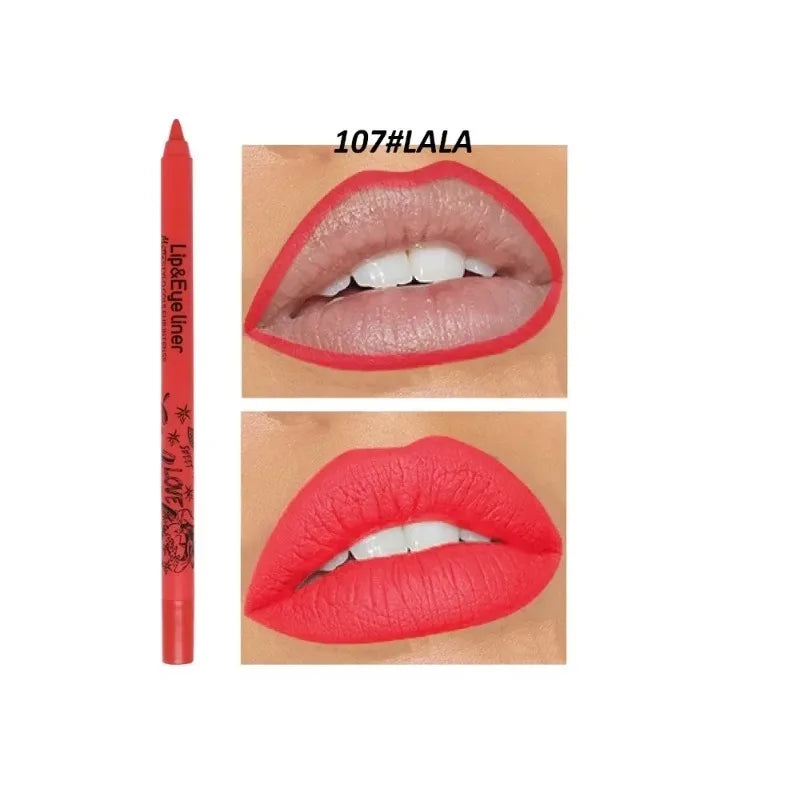 20 Color Matte Lip Liner Outline Lipstick Pen Long-lasting Waterproof Lip Tint Pencil Makeup Lip Contouring Pen Woman Cosmetic