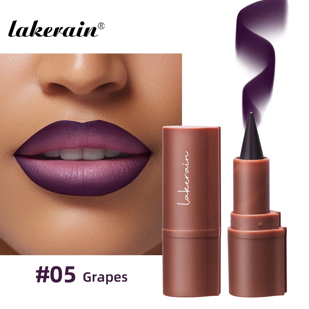 2-in-1 Lipstick Lip Liner Pointed Tip Long-Lasting Moisturizing Color-Payoff Lip Makeup for Everyday Use