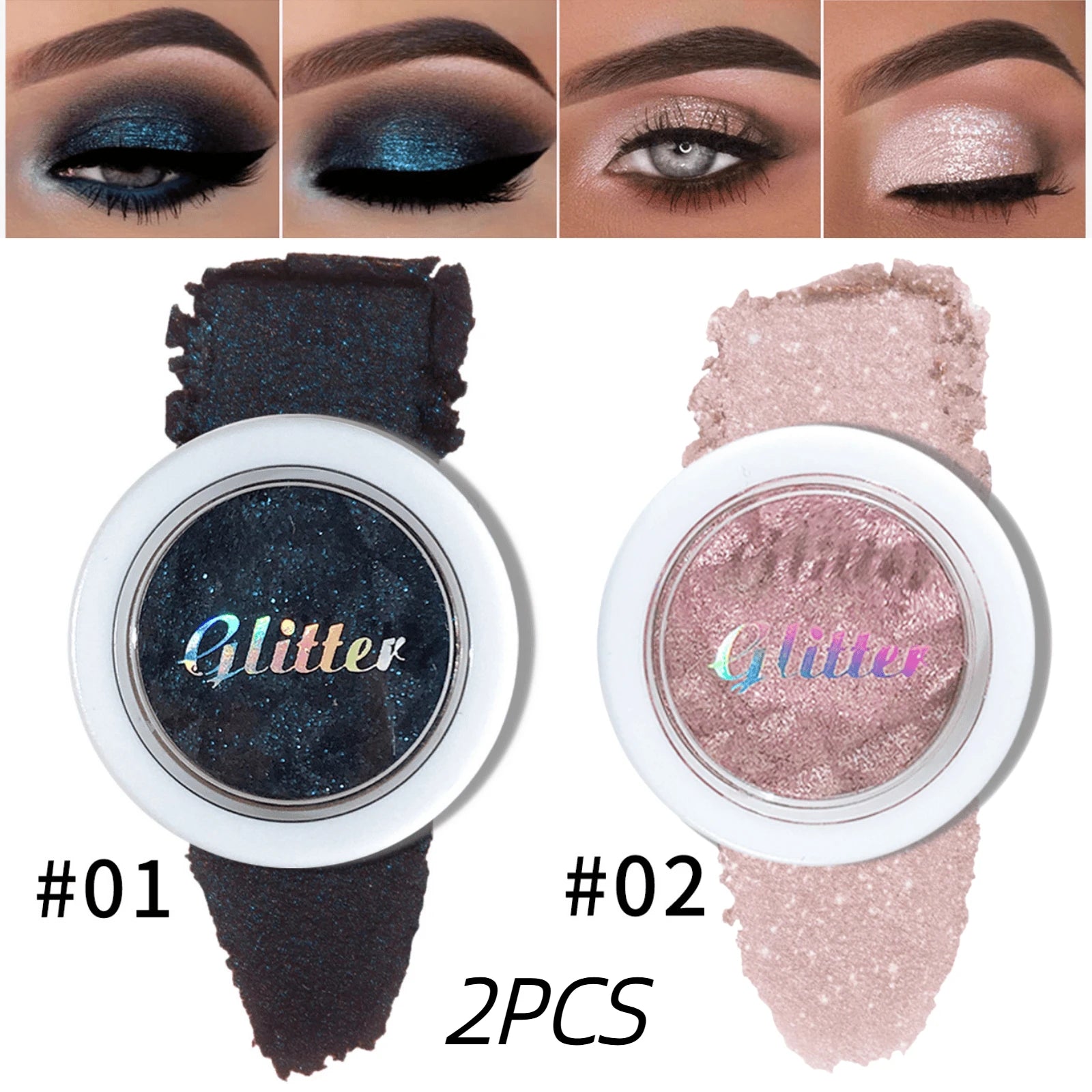 Glittery Single Color Eye Shadow 1PC Long-lasting Fine Powder Perfect for Creating Stunning Christmas Gift Makeup Looks