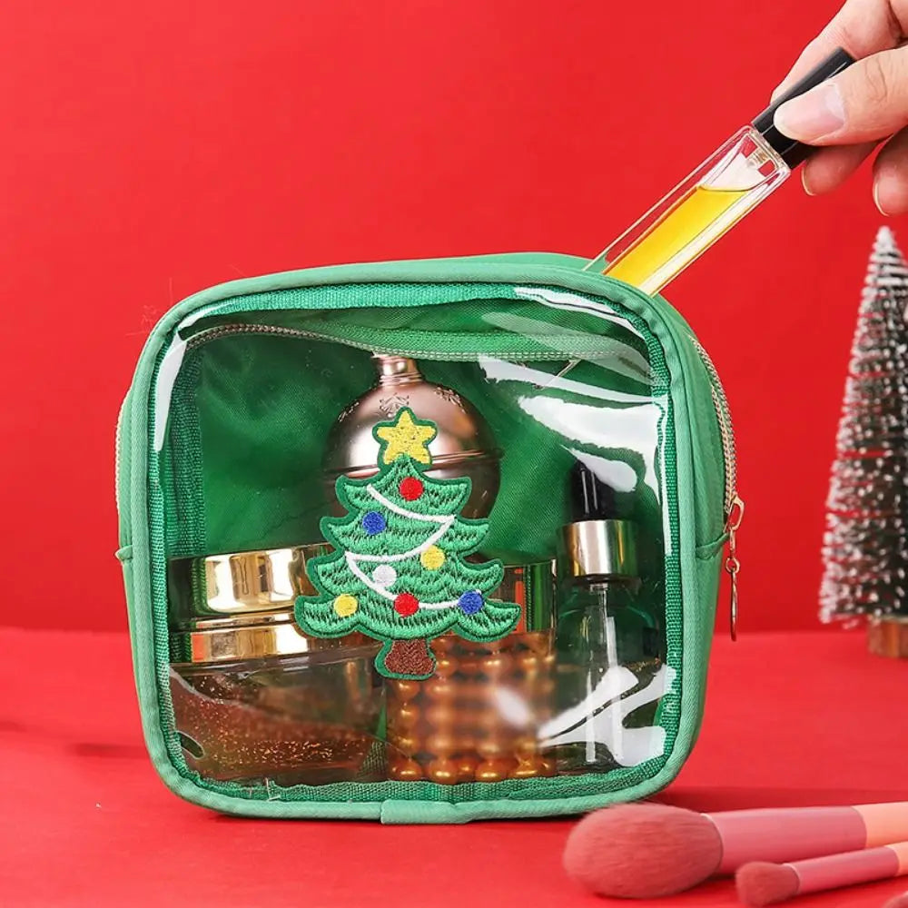 Creative Christmas Clear Travel Bags Cartoon Waterproof Christmas Toiletry Bags PVC Portable Make Up Organizer Travel