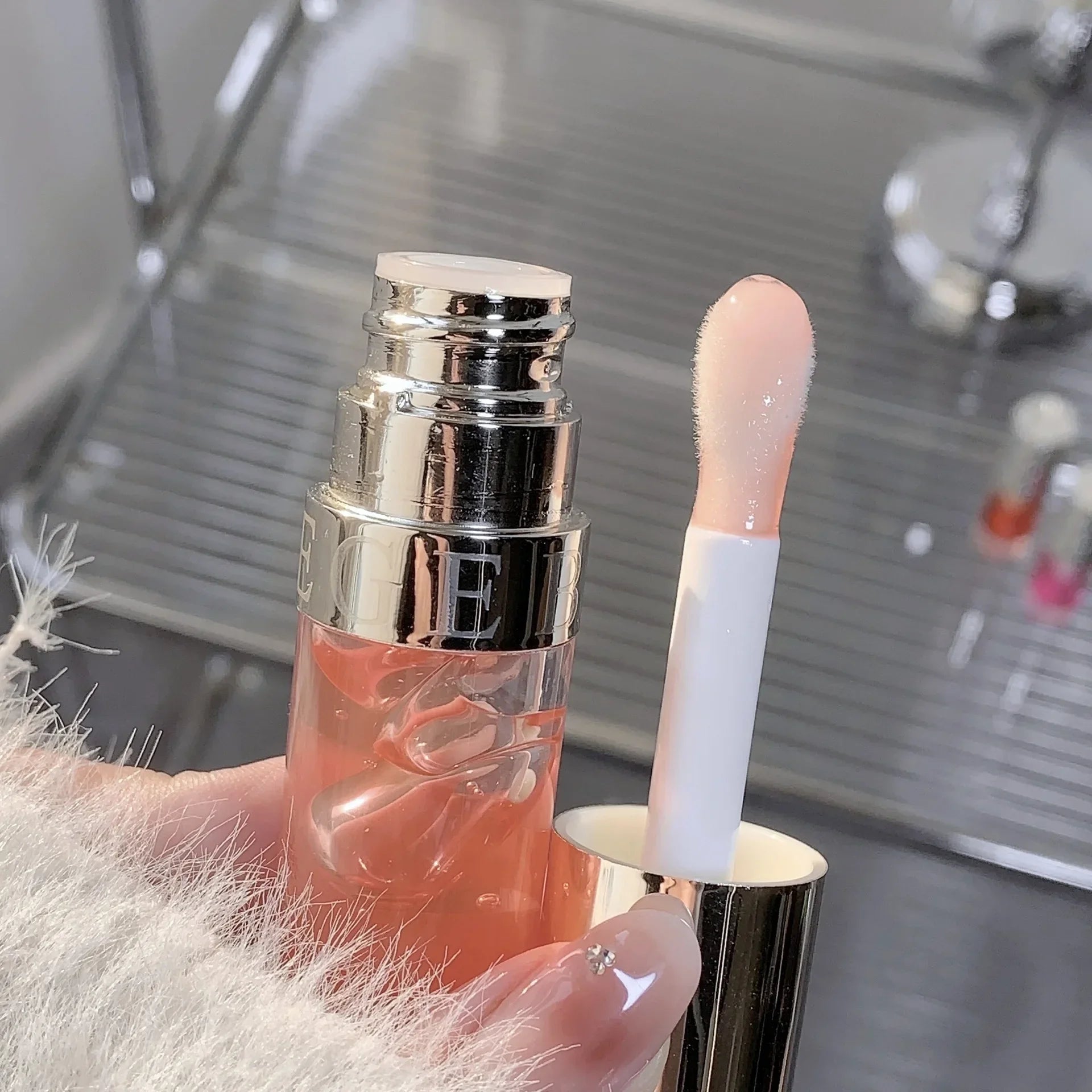 Water Mirror Lip Gloss Transparent Colored Glass Lip Oil Waterproof Lasting Moisturizing Lip Plumper Lipstick Makeup Cosmetics