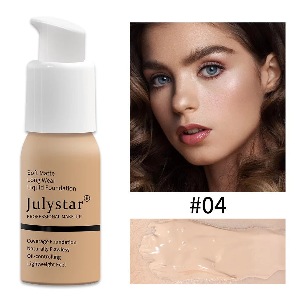 Julystar 10 Colours Matte Moisturising Finishing Foundation Waterproof Long Lasting No Makeup Removal Face Powder