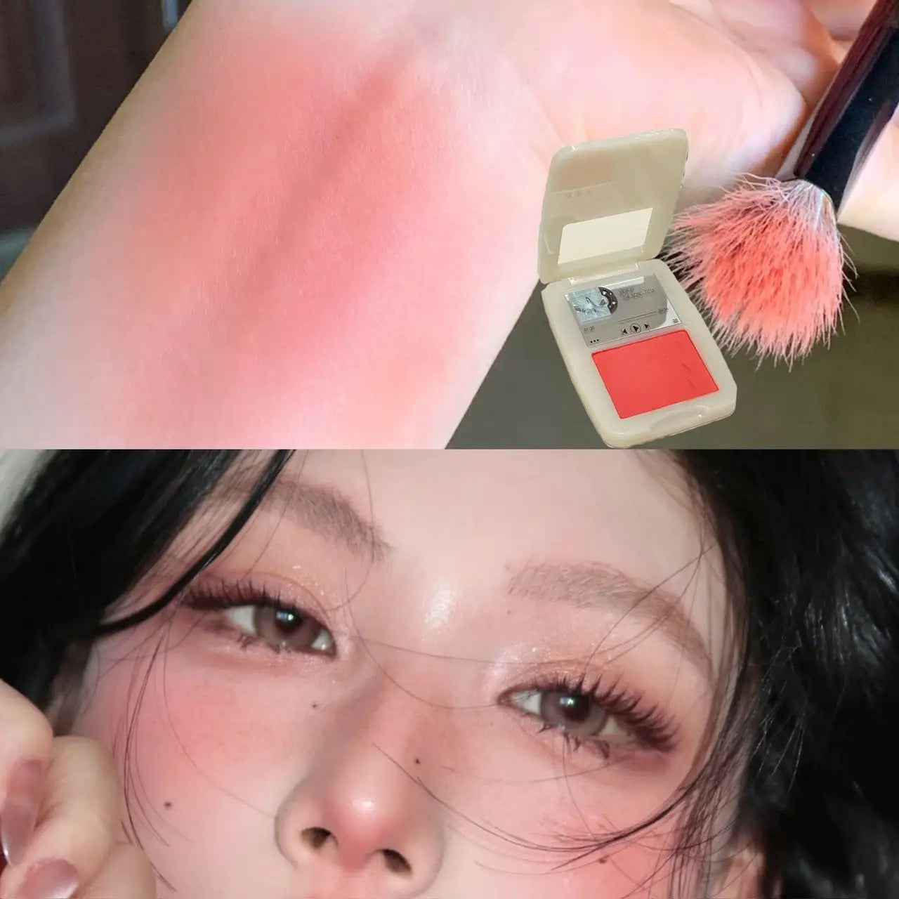 Powder Blusher Disk Monochrome Matte Blush Palette Cheek Tint Natural Facial Rouge Plate Brighten Nude Matte Face Contour Makeup