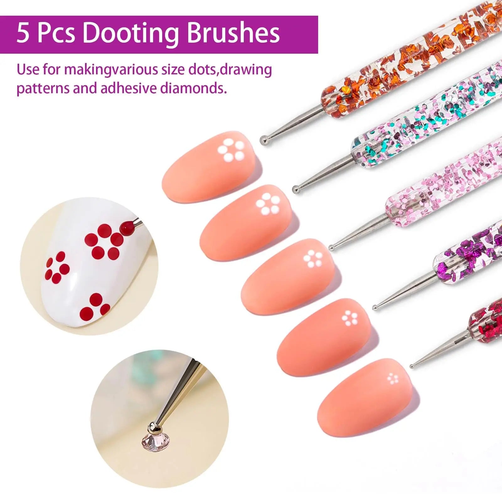 5/36 Pcs Nail art Brush Set Fine Liner Striping Dotting Silicone Tools 3D Gel Pen Acrylic Design Brushes for Home Use