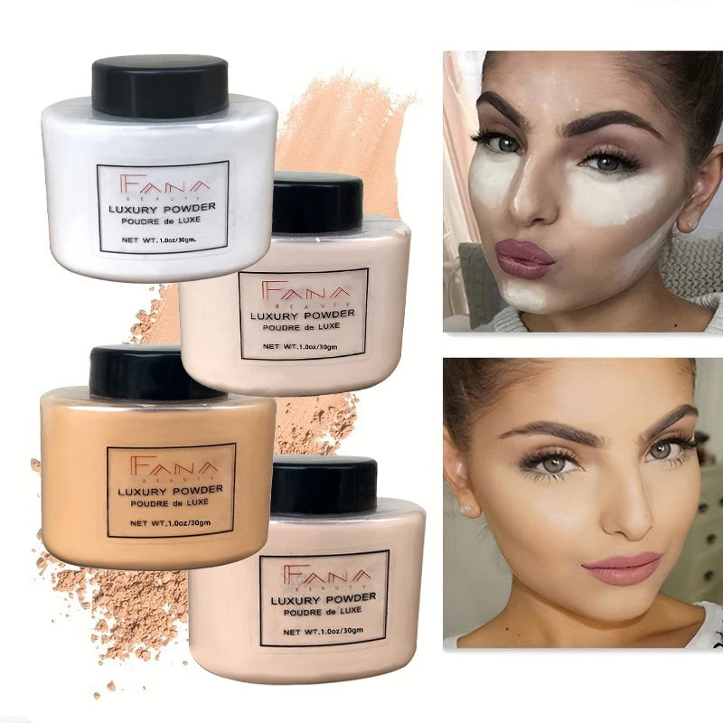 Matte White Face Pressed Powder 24 Hours Oil Control Clear Natural Powder Foundation Full Coverage Waterproof Makeup