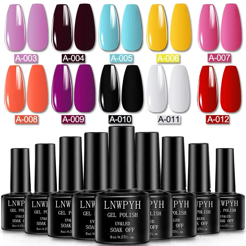 Gel Varnish Kit Professional Nail Gel Kit With Nail Dryer Soak Off Nail Gel Polish Kit Base Coat Top Coat Manicure Tools Set