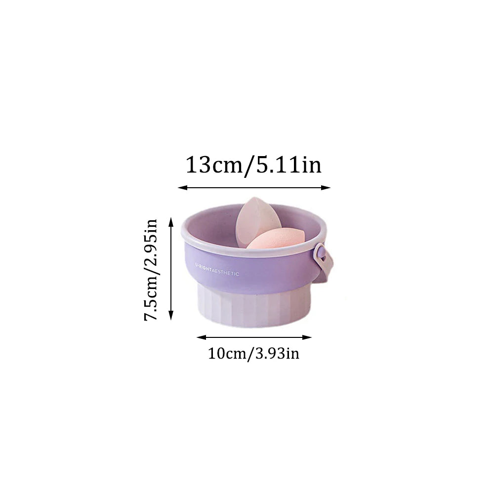 Makeup Brush Cleaning Bowl Beauty Egg Cleaning Tool Storage Set Brush Powder Puff Dry Cleaning Silicone Drying Shelf