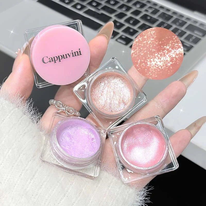 Pearl Gloss Highlighter Paste Makeup Wet Shine Diamond Glitter Eyeshadow Cream Monochrome Crystal Clear Sparkling Highlight Gel