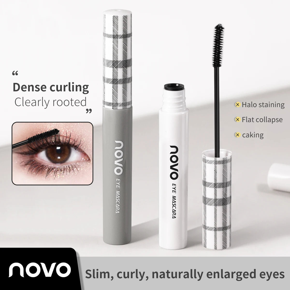 Black Mascara, Waterproof & Long-Lasting, Volumizing and Curling and Extension, Suitable for Mascara Base and Everyday Look