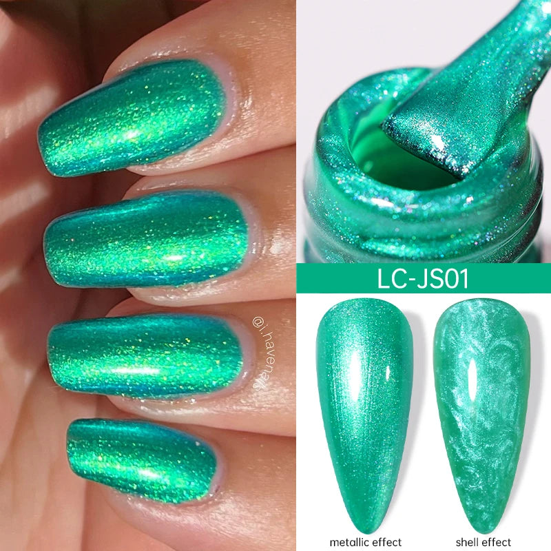 LILYCUTE 7ml Metallic Red Gel Nail Polish Winter Bright Chrome Glitter Mirror Enamel Gel Semi Permanent UV Soak Off Nail Art