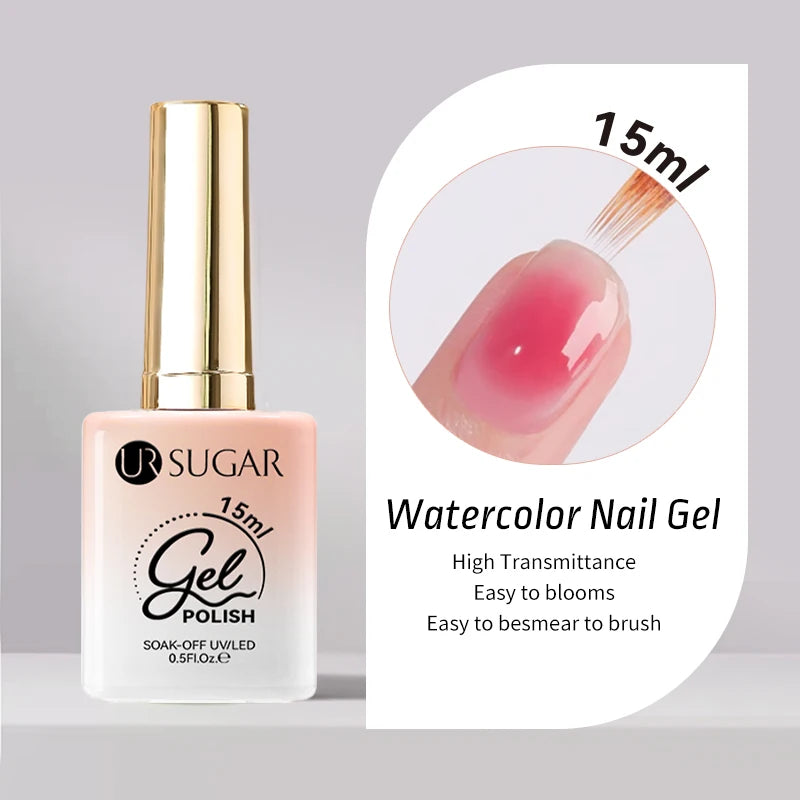 UR SUGAR 15ml Red Reflective Shining Nail Gel Polish Sparkling Semi Permanent Soak Off UV Gel Glitter DIY Nail Art for Winter