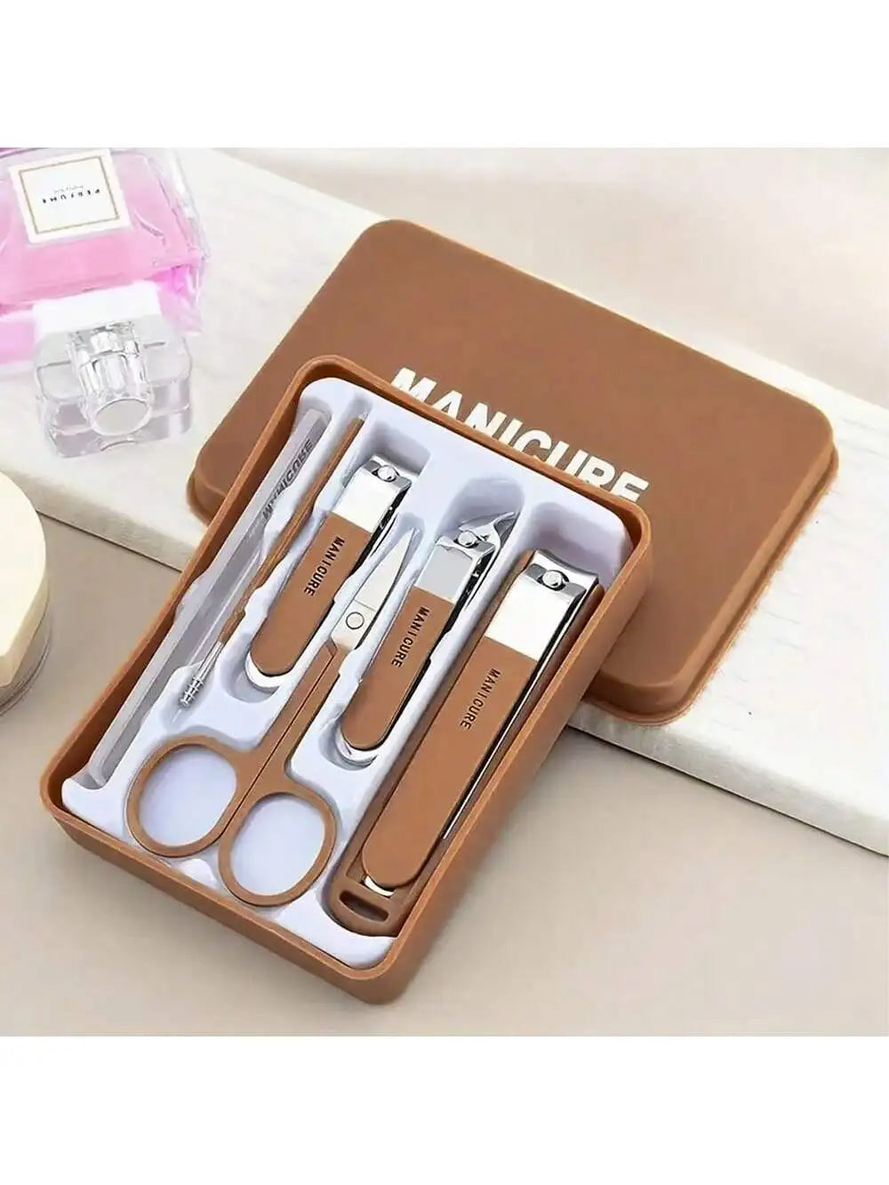 5pcs Stainless Steel Nail Cutter and Pedicure Scissors Set - Portable Manicure and Pedicure Tool Nail Clipper Set