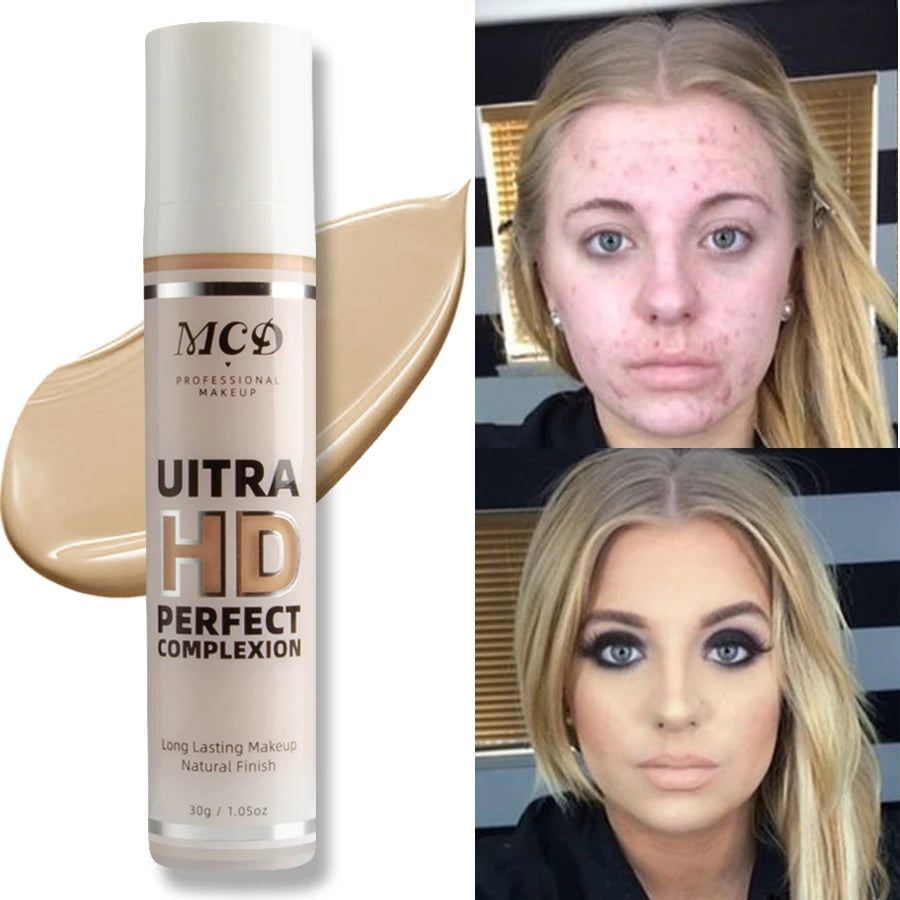 9-Shade Liquid Foundation | Full Coverage, High-Coverage Base Makeup, Cushion Finish, Natural Matte