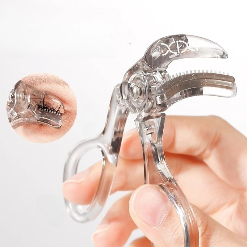 Professional Eyelash Curler Frameless One-clip Curling Comb Tooth Eyelash Curler with Refill Pad Long-lasting Shaping Lash Tools