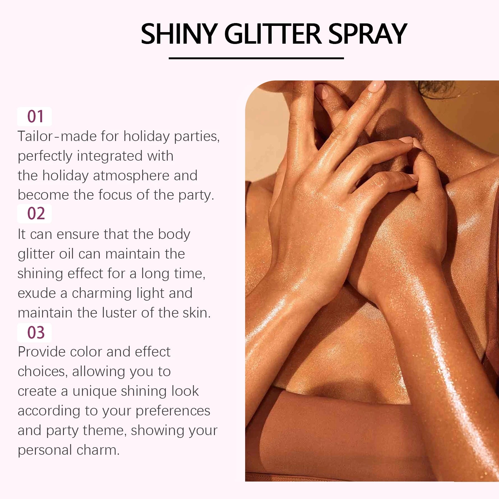 Colorful Festival Glitter Spray - Body & Clavicle Highlight Shimmer, Skin Brightening Powder, Ideal for Festive Makeup Looks