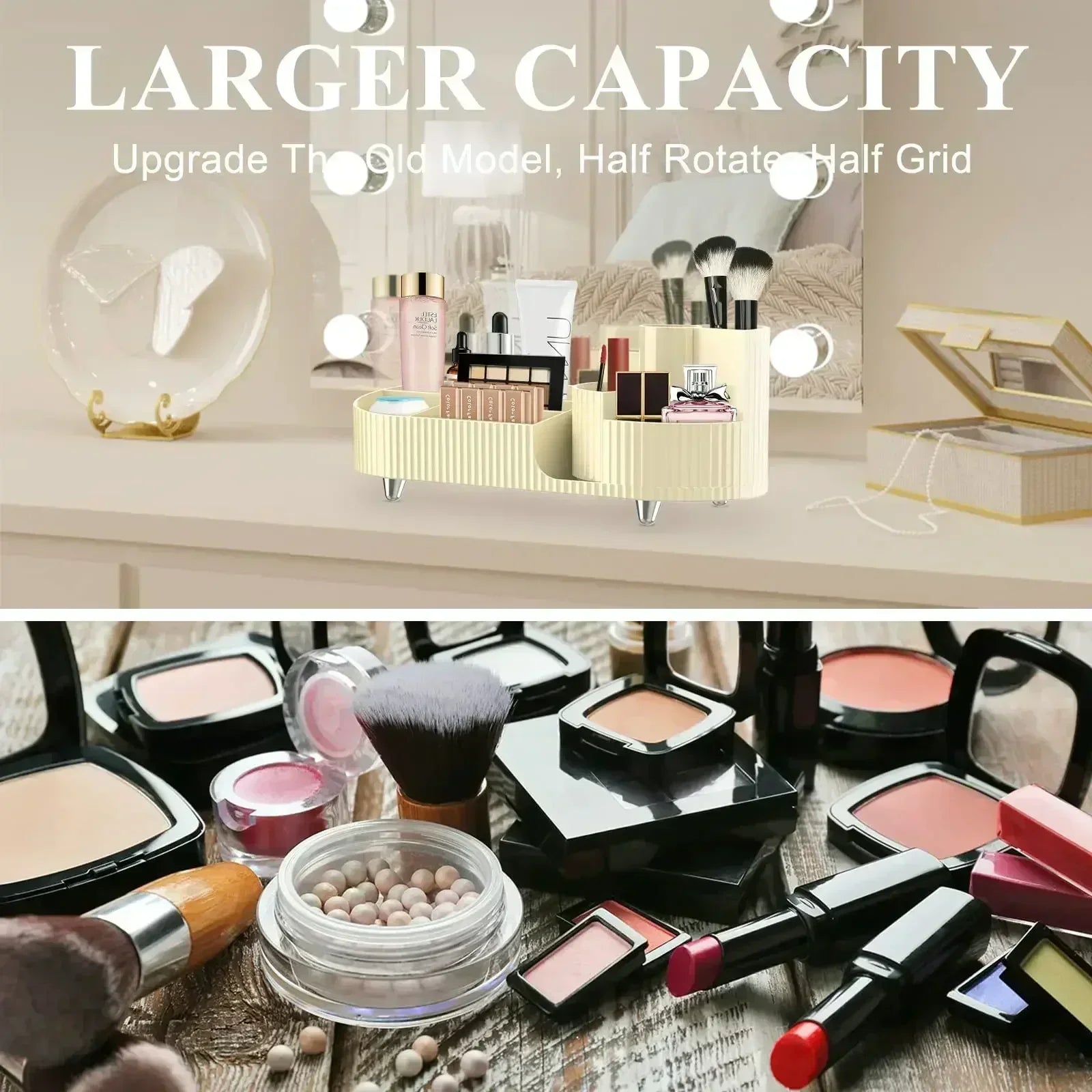 Large Bathroom for Storage Rotating Countertops,desk Capacity Holder Decor Vanity Container Brush Organizer Makeup Makeup 360°