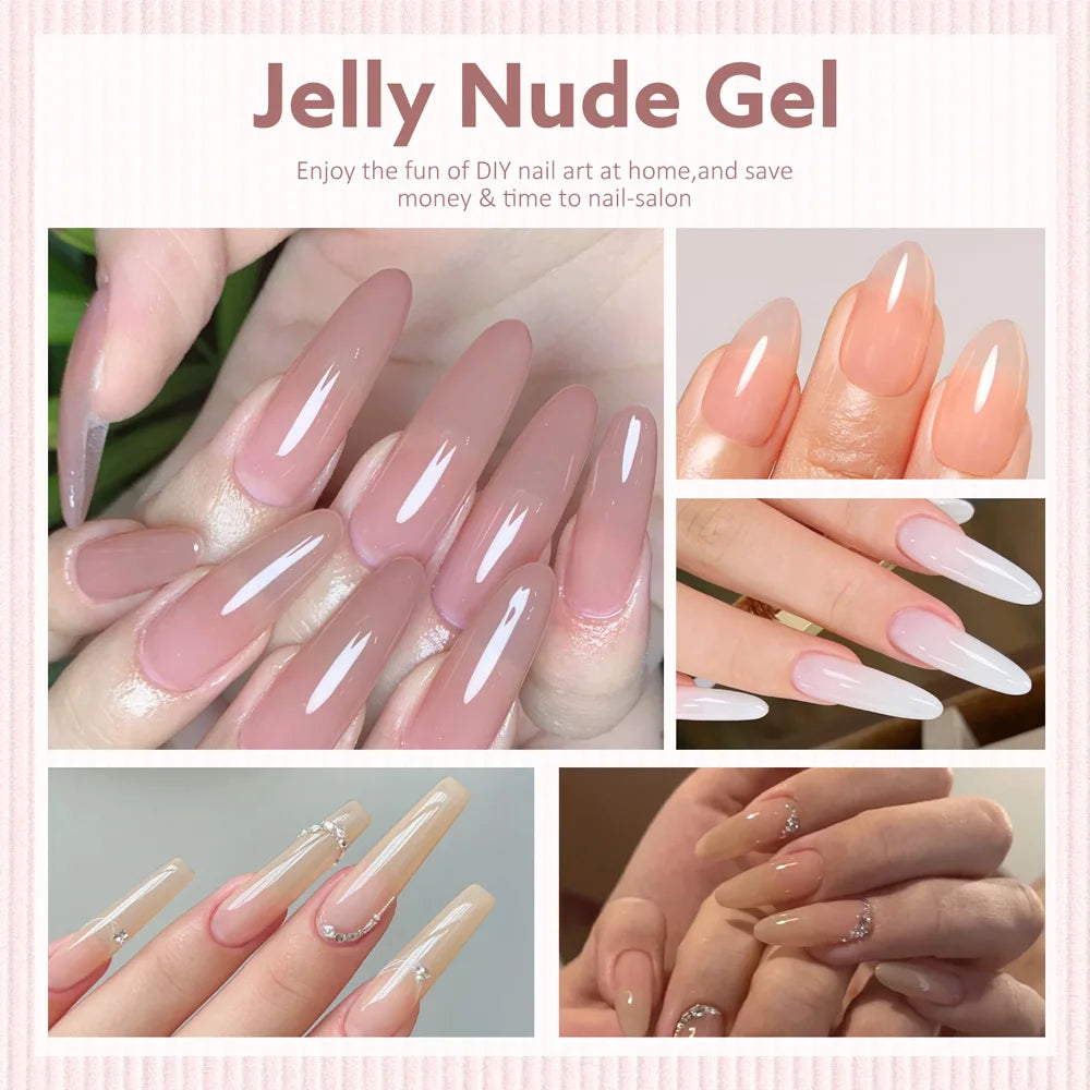 CANNI 9ml Nail Gel Polish HEMA TPO FREE Transparent Jelly Color Nude Pink French SoakOff UV LED Varnish Lacquer Milky White DIY