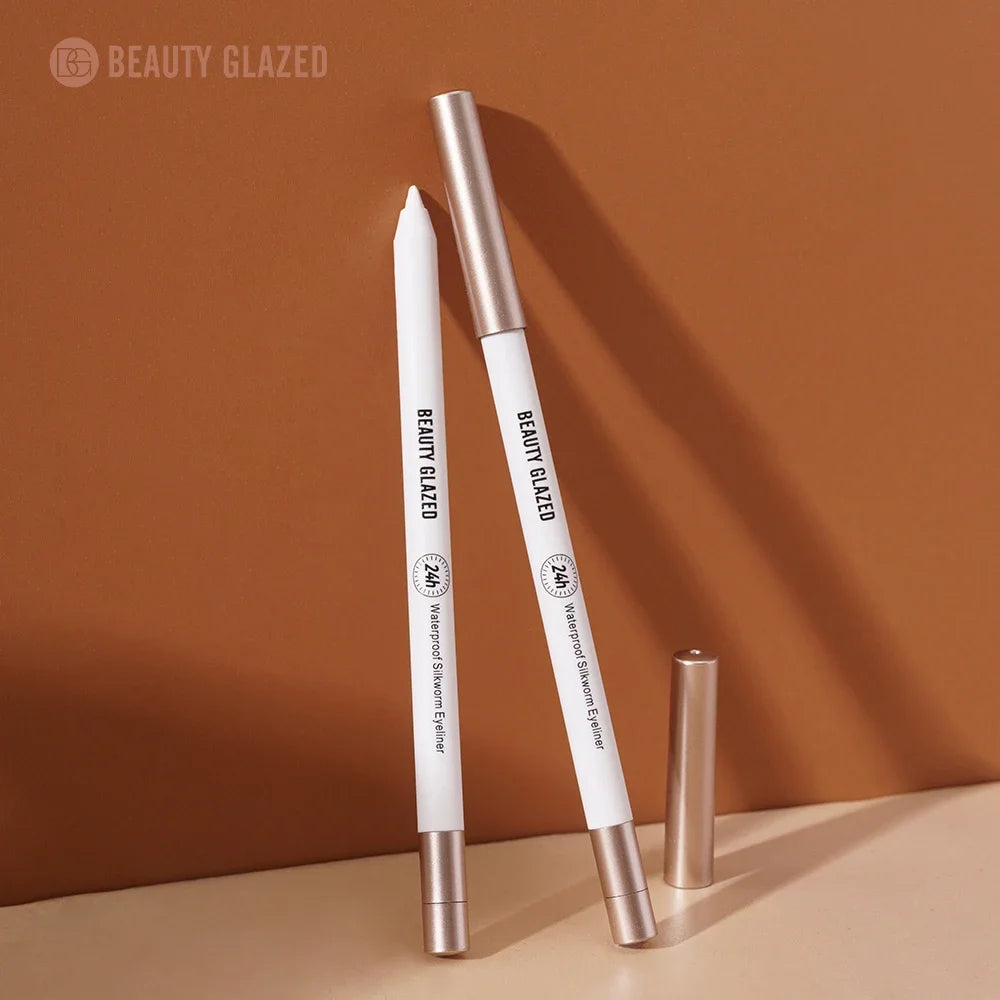 BEAUTY GLAZED Lasting Soft Gel Waterproof Highlighter Gel Pen White eyeliner Lying Silkworm Pen Eyes Makeup