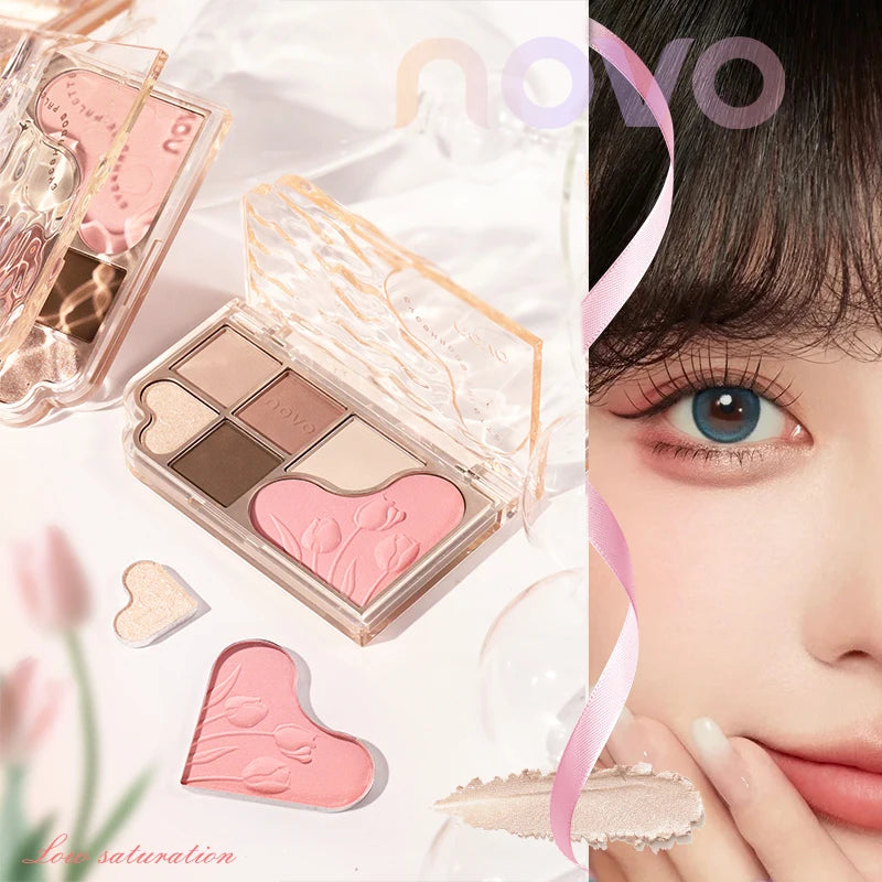 6-Color Blendable Eyeshadow Palette, Soft Smooth Fine Texture Powder Formula, Waterproof & Sweatproof, Valentine's Day gift