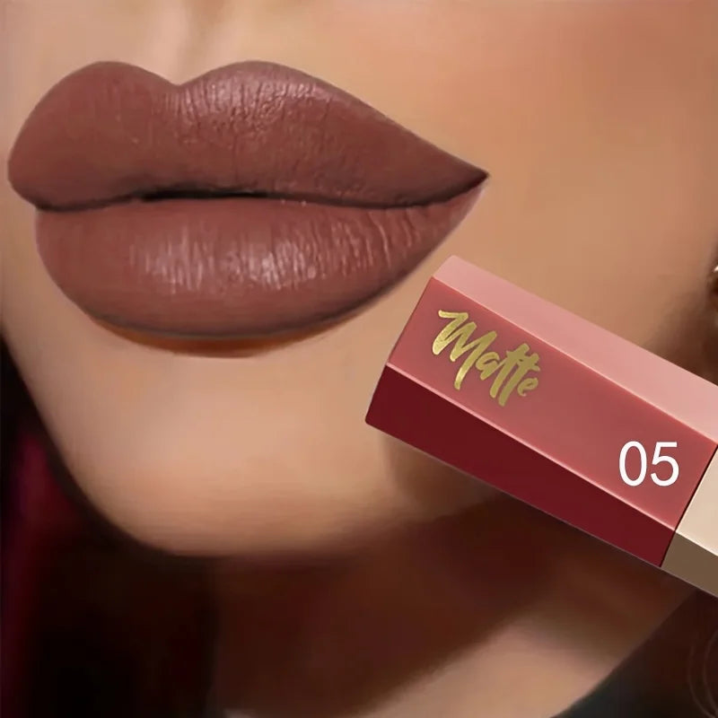 Matte Liquid Lipstick, Long Lasting Waterproof Non-Stick Velvet Lip Color, Lightweight Fog Matte Lip Makeup for Women