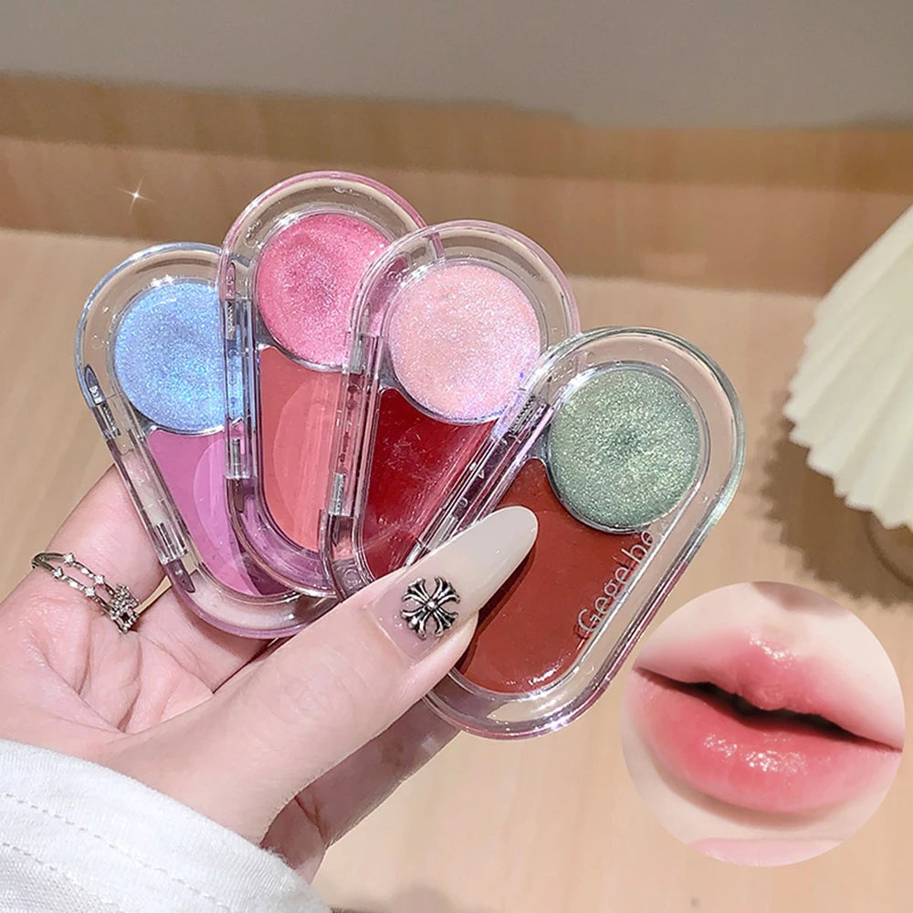 Gege Bear Two Color highting Blush Cream Dual-use Brighten Lip Cream Blush Natural Cheek Tint Waterproof Contouring Makeup