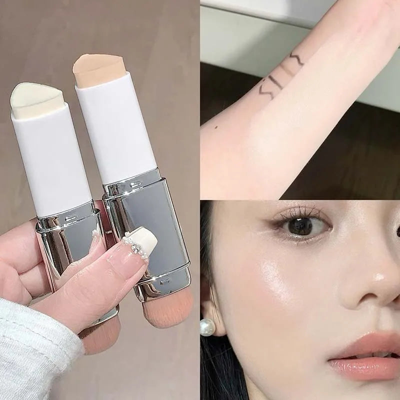 2-in-1 Facial Makeup Lazy Person Eraser Foundation Stick Brightens Concealer Stick Lightweight Moisturizing Brightening Cosmetic