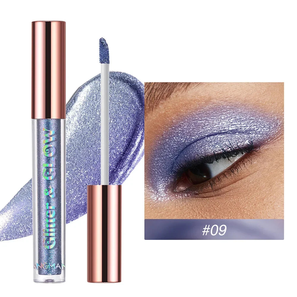 Women Pearlescent Face Liquid Eyeshadow Highlighter Shiny Eyeliner Glitter Eyeshadow Waterproof Brighten Eyes Makeup Beauty
