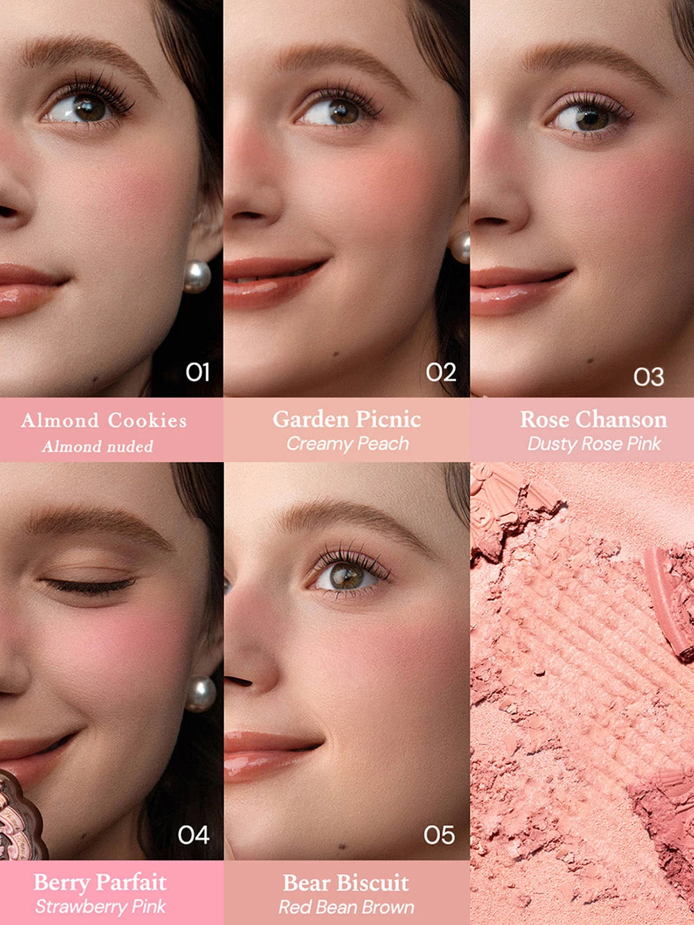 Flower Knows Sweetie Bear Silk Satin Blush Soft Matte Long Lasting Natural Glow Waterproof Buildable Cheek Powder Vegan Makeup