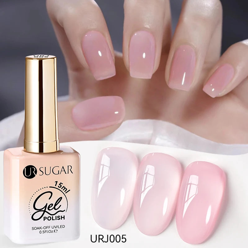 UR SUGAR 15ml No Wipe Top Base Gel Nail Gel Polish Matte Top Coat Enhancer Varnish Semi Permanent Soak Off UV LED Nail Art