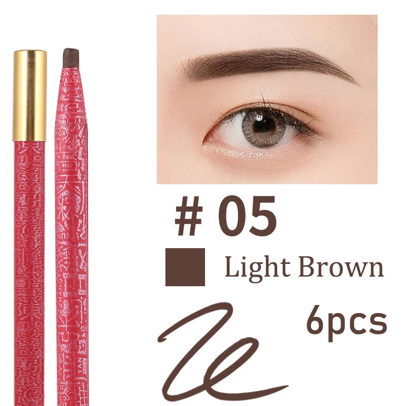 Waterproof Long Lasting Eyebrow Pencils Peel Off & Red Lip Pencil ,Eyebrow Tattoo Makeup Microblading Brow Pencil Makeup Tool