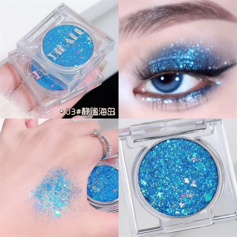 Sparkling Single Color Eyeshadow - Pearlescent Shimmer & Exploding Highlightt,High-Shine Eye Makeup,Parties & Special Events
