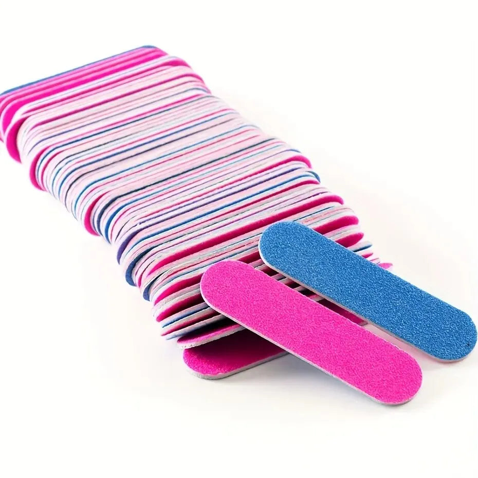 50/100pcs Double Side Nail Files Mini Wood Sanding Buffer Block Set For Gel Polish Manicure Pedicure Salon Nail Art Tools
