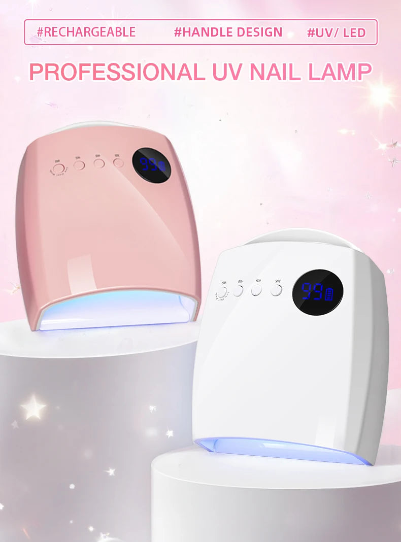 45 LEDs 4 Timers Modes 168W UV Lamp For Nails Wireless Gel Polish Nail Dryer Pedicure Manicure Light Cordless LCD Nail Lamp