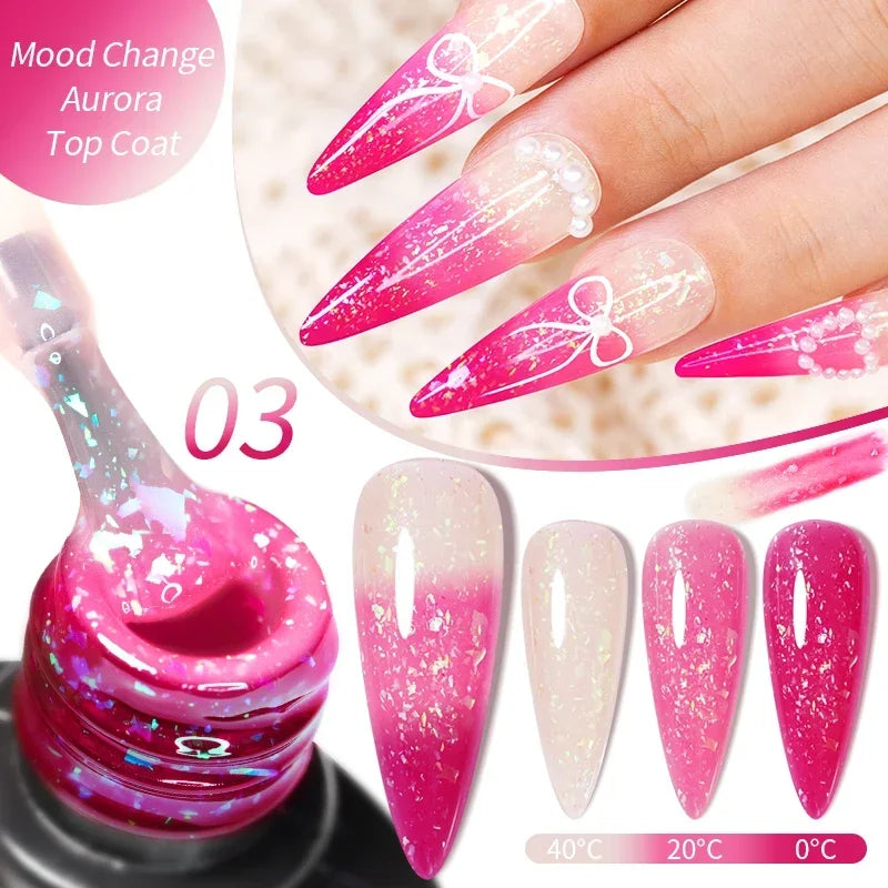 AWStorG 7.5ML Golden Gradient Cat Eye Magnetic Gel Sparkling Glitter Nail Polish Semi Permanent UV Nail Art No Need Base Color