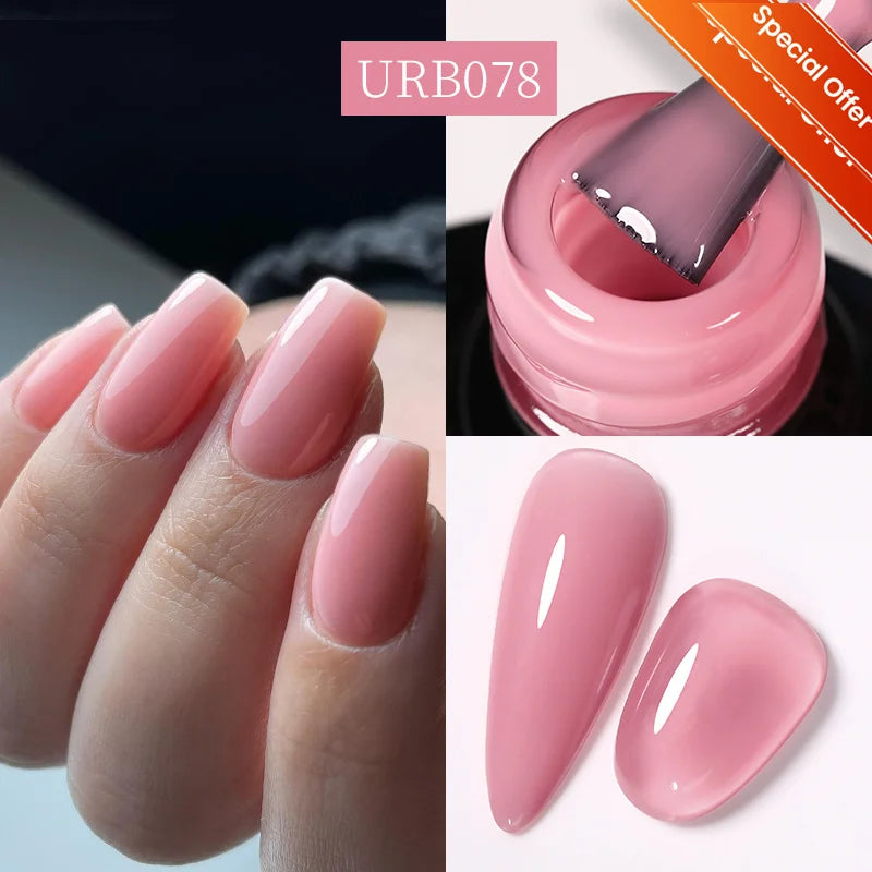 UR SUGAR 7ml Nude Crystal Rubber Base Gel Natural Color Semi Permanent Soak off UV LED Gel Nail Art Varnish
