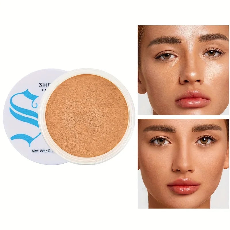 Loose Powder Honey Pearlescent Powder Makeup Powder Matte Finish Oil Control Waterproof Full Coverage Powder Foundation