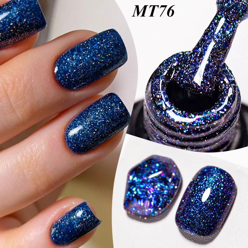 Starry Sky Reflective Glitter Nail Gel Polish Sparkling Glitter Semi Permanent Nails Art Soak Off UV Gel Varnish Nail Supplies