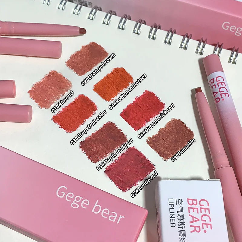 Gege Bear Lip liner Shimmer Matte Lip Liner Pencil Long Lasting Lipstick Pen