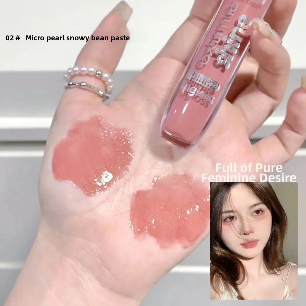 Fine Shimmer Lip Oil Gloss Long Lasting Hydrating Moisturizer Transparent Water Based Pearlescent Lip Glaze