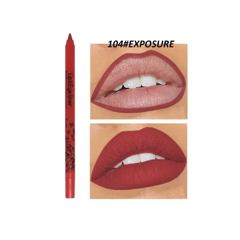 20 Color Matte Lip Liner Outline Lipstick Pen Long-lasting Waterproof Lip Tint Pencil Makeup Lip Contouring Pen Woman Cosmetic