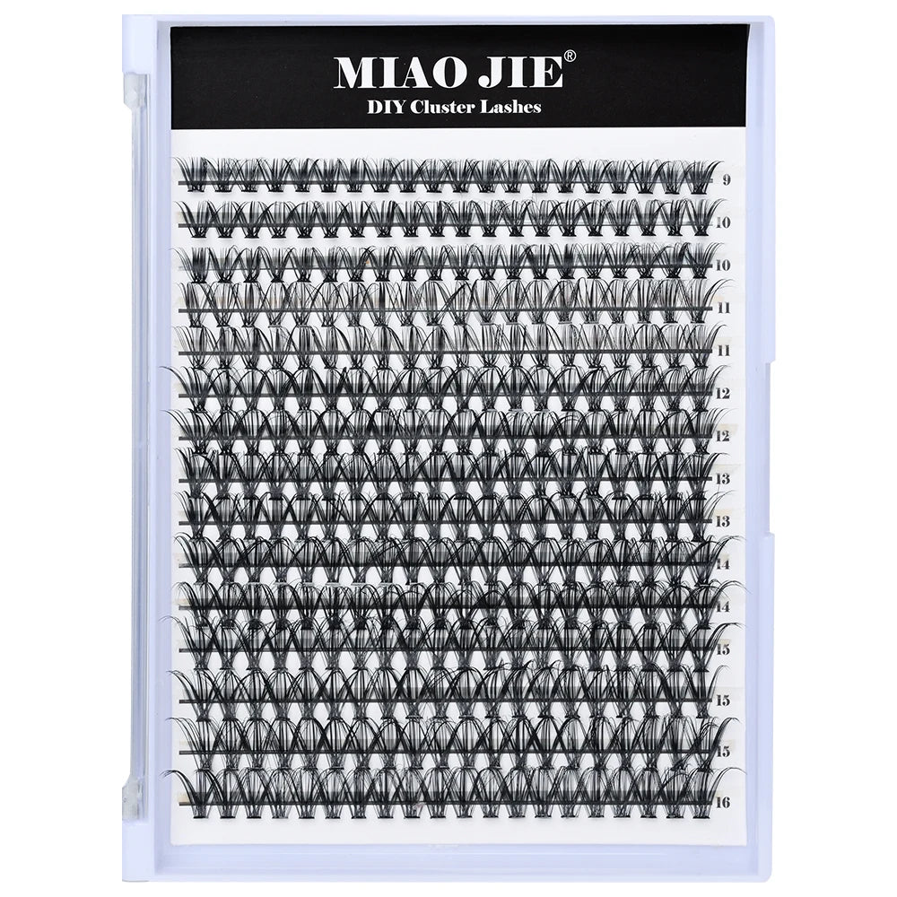320PCS DIY Mix Clusters Kit 30D/40D Individual False Eyeashes Wispy Fluffy with Applicator Tools Self-Grafting At Home