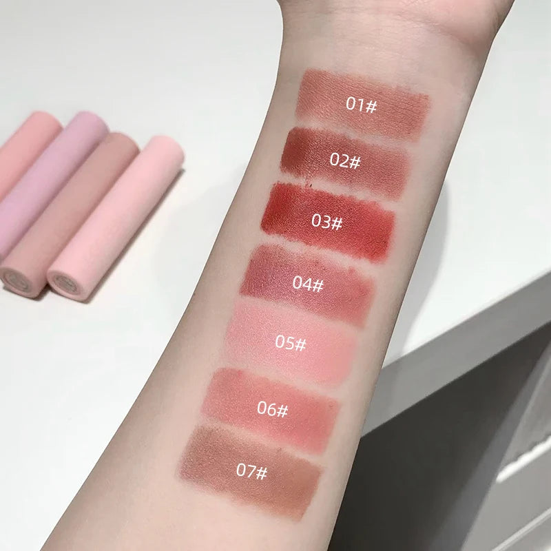 Dark Brown Matte Velvet Lip Mud Gloss Gege Bear Dark lipstick Non-stick Cup Lasting Nude Brown Lips Tint for Fall&Winter