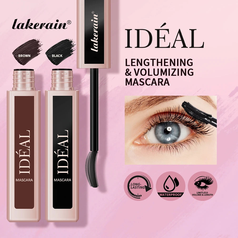Lakerain Lengthening Volumizing Mascara Fan Shaped Makeup Effect Long Lasting Clump-Free Lashes Suitable for All Skin Tones