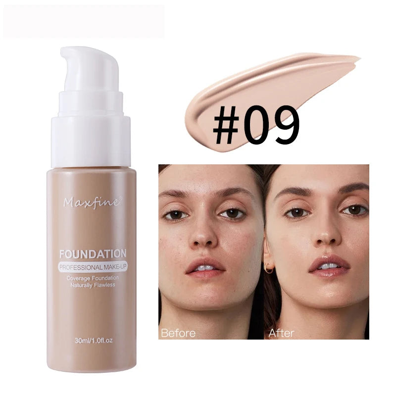Liquid Foundation | Full Coverage, Conceals Imperfections Effectively, Waterproof & Sweat-Resistant, Professional Makeup for Smooth, Flawless Skin