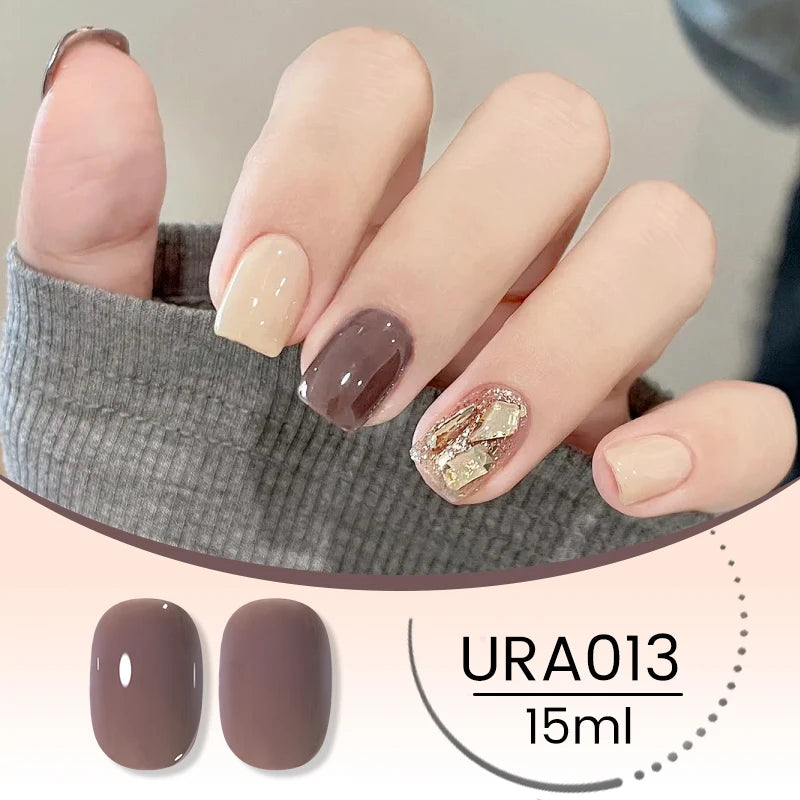 UR SUGAR 15ml Crystal Milky Jelly White Nude Gel Nail Polish Transparent Semi-permanent UV Gel Nail Art Soak Off Gel Varnish